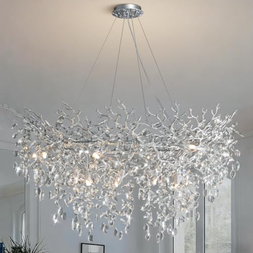 47" Silver Tree Branch Chandelier (Silver / Round-D47.2")