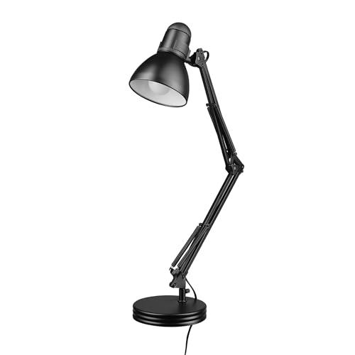 5698601 28" Heavy Base Top Moving Spring Balanced Swing Arm Desk Lamp (Black / 28 inches)