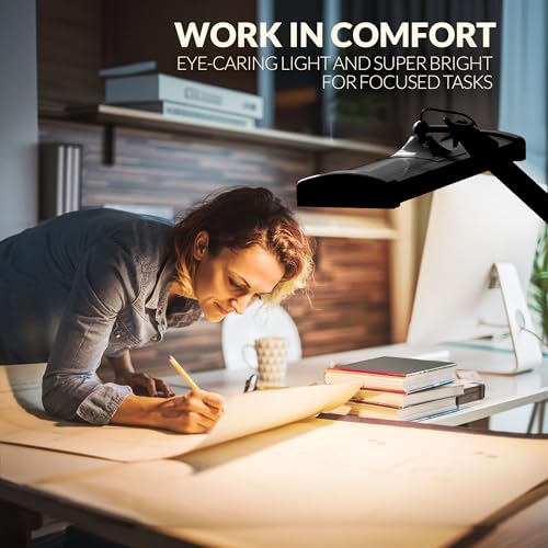 Professional LED Desk Lamp with Clamp (CCT Selectable, Dimming / Black)