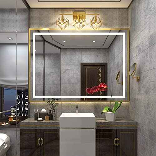 Bathroom Vanity Light with 3 Bulbs Bathroom Light Fixtures Over Mirror with 3 Rotatable Cube Shades Modern Wall Mounted Brushed Brass Gold (Brushed Brass / 3-Lights ( 28" Width ))