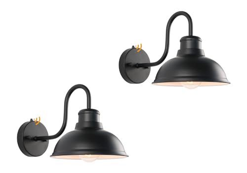 Dusk to Dawn Barn Light Outdoor Sconce 8" Exterior Lighting Fixtures 2 Pack (8*7.76*12.75 inches)