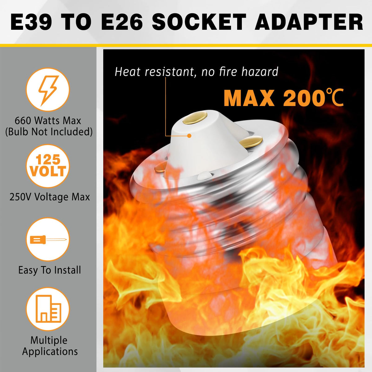 2 Packs E39 to E26 Socket Converters