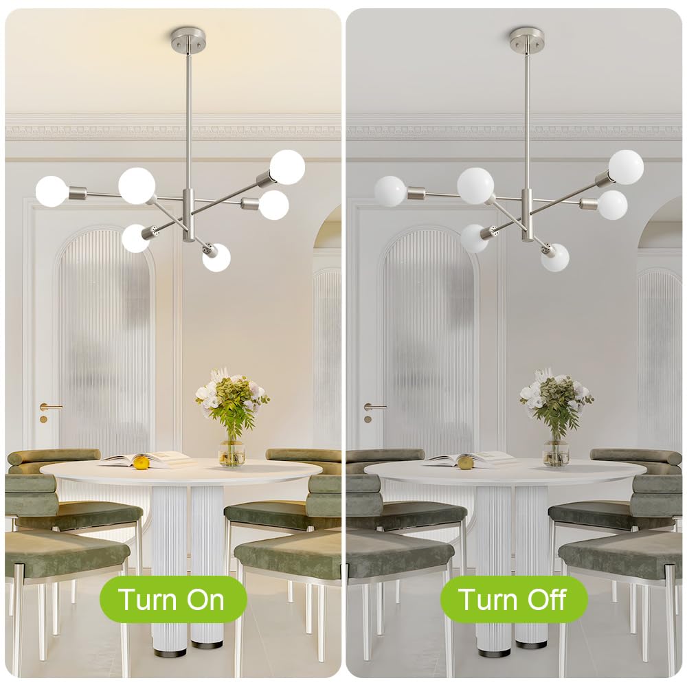 Chandeliers for Dining Room Brushed Nickel 6Light Modern Kitchen Chandelier (Brushed Nickel / 6-light)