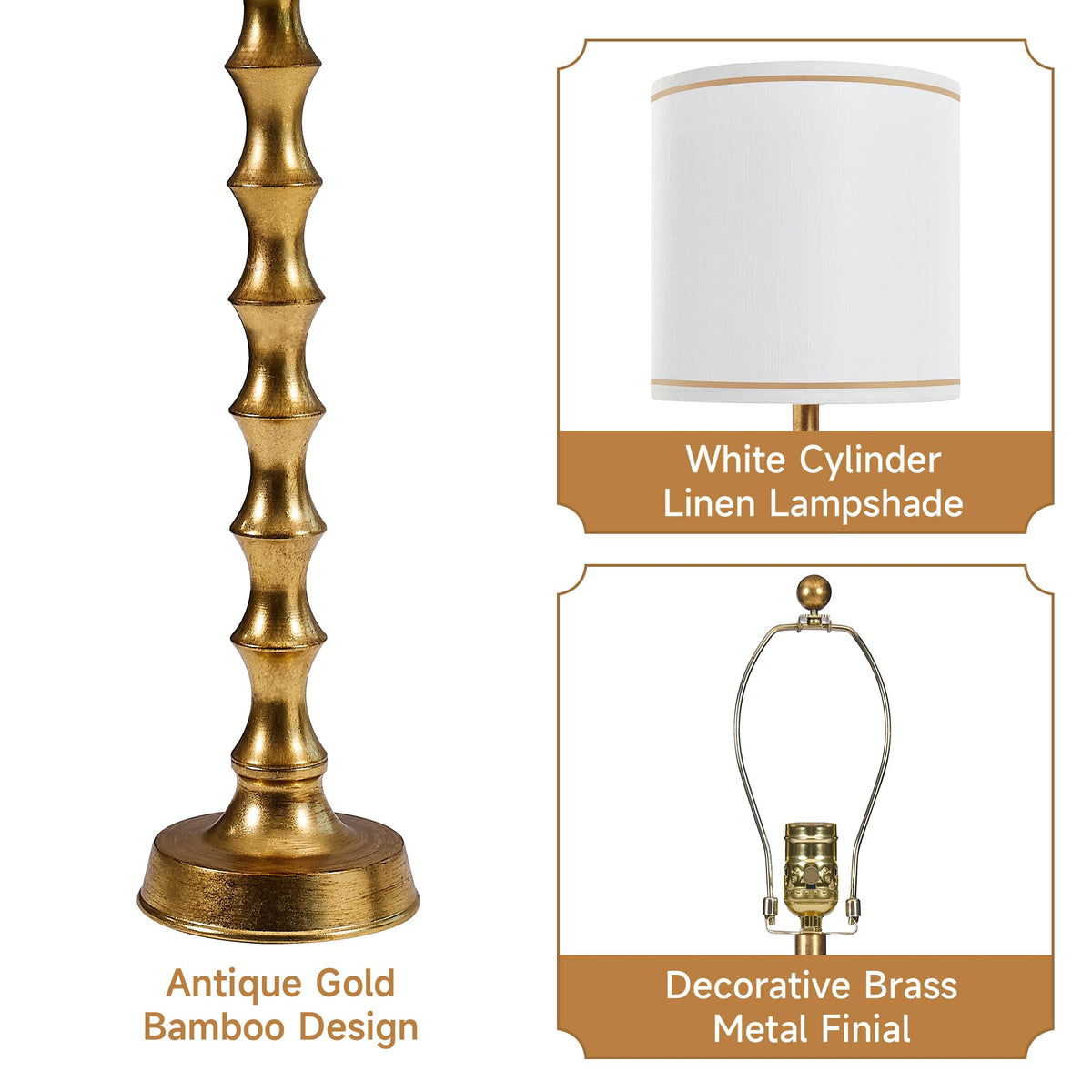 30.5" Buffet Lamps Set of 2 for Living Room (Vintage Gold WHL)