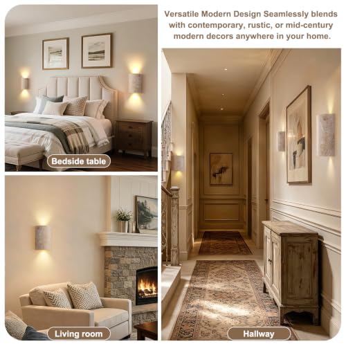 Real Stone Wall Sconce Lighting (Arched - Up & Down Light (8.6"))