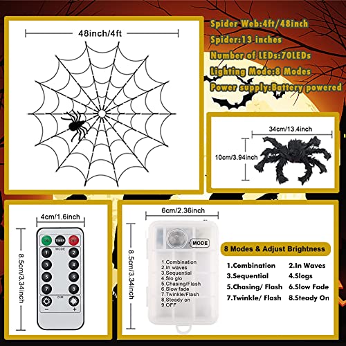 Halloween Decorations Spider Web Lights (Orange)