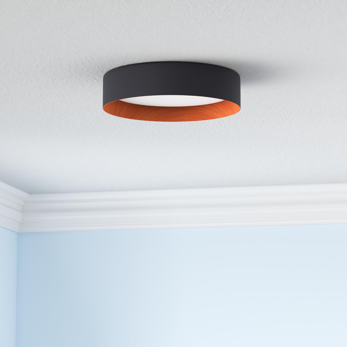 Kitchen Flush Mount Ceiling Light (Wood Accent / 13 Inch-1 Pack)