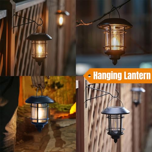 2 Pack Solar Lanterns Outdoor (Warm White)