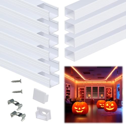Aluminum Channel 10 (Silver Aluminum + White Cover / 3.3FT/10P/#2015)