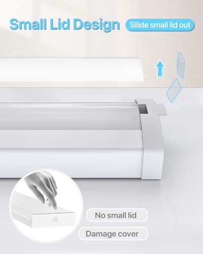 60W/50W/40W LED Wraparound Light Fixture, Linkable 4ft Led Wrap Light AC120V, 5000K Wrap Around Light, 4400LM/5500LM/6600LM LED Office Lights for Garage Closet Laundry Room, ETL Listed,2P (2 PACK-5000K)