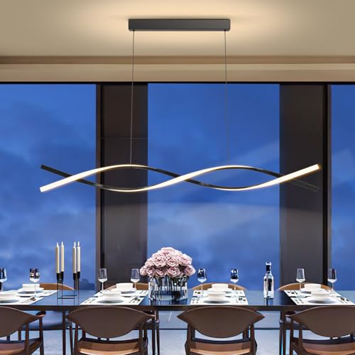 Modern LED Pendant Lights (B-Black / 47inch)