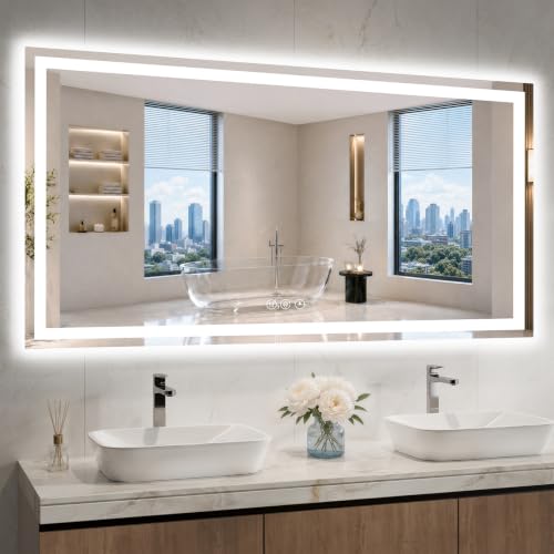 72X36 LED Bathroom Mirror with Lights (72"L x 36"W)