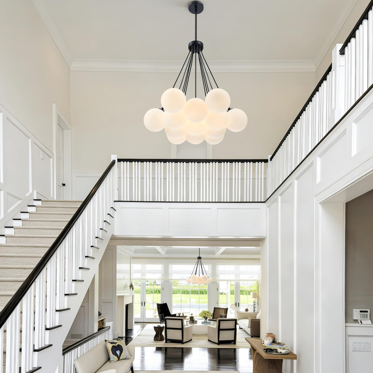 Modern Bubble Chandelier (Black-13 Light / 23")