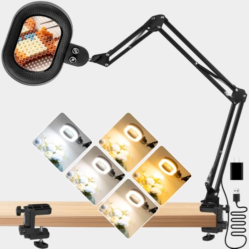 Magnifying Glass with Light and Clamp (5IN)