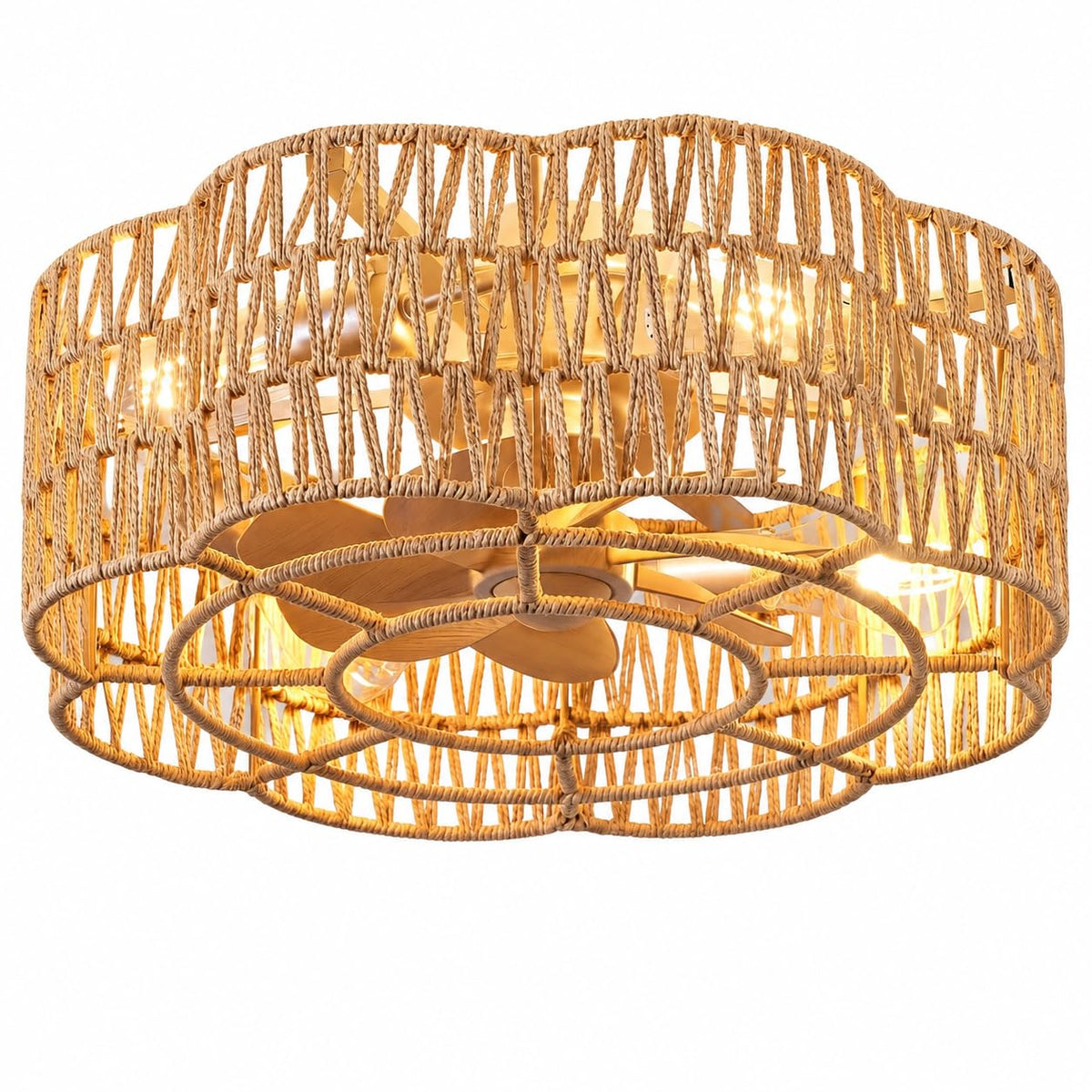 Boho Ceiling Fans with Lights (19.8 inch)