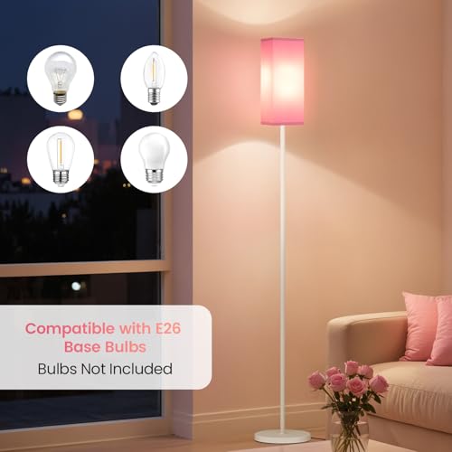 64.6" Floor Lamp (Pink + White)