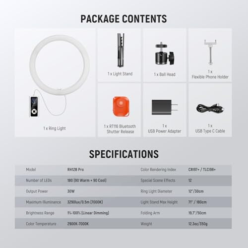 18 inch Ring Light with Tripod Stand and Phone Holder