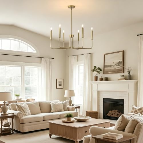 Brushed Gold Chandelier for Dining Room