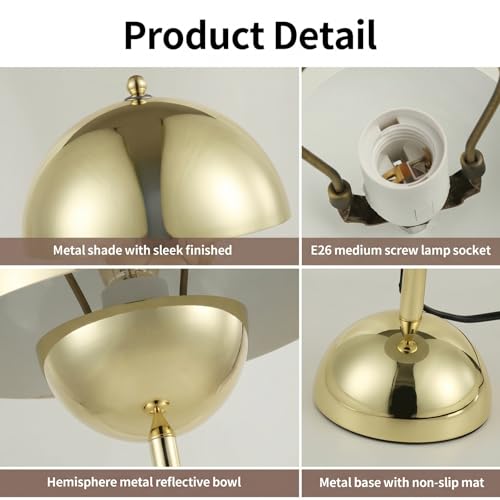 Creative Mid Century Modern Bud Table Lamp for Home&Office (Bright Gold)