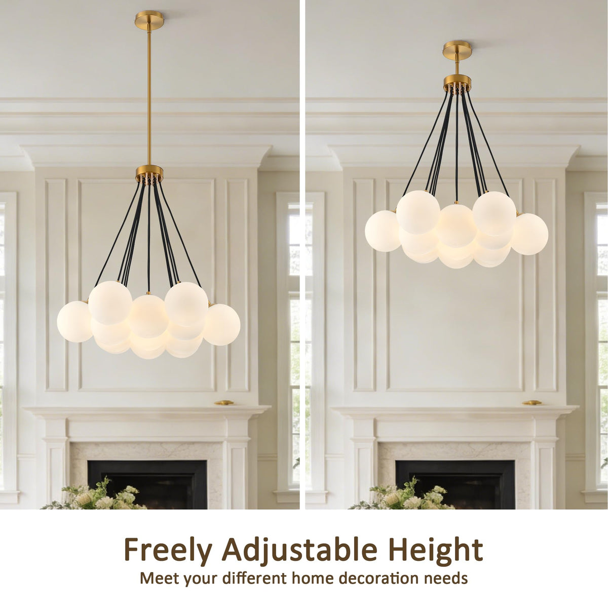 Modern Sputnik Chandelier (Gold-13 Light / 26 3/8")