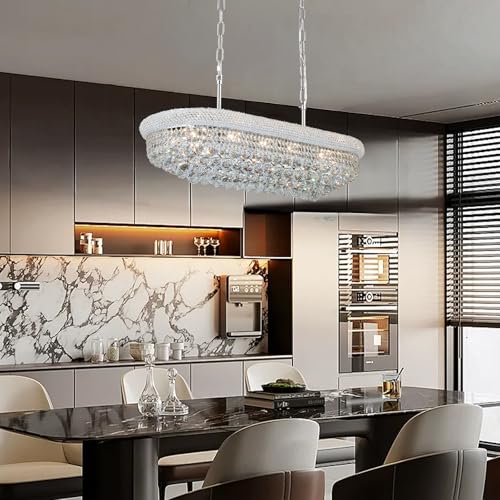 Chrome Crystal Chandeliers for Dining Room (Chrome / L35.4'' - 11Lights)