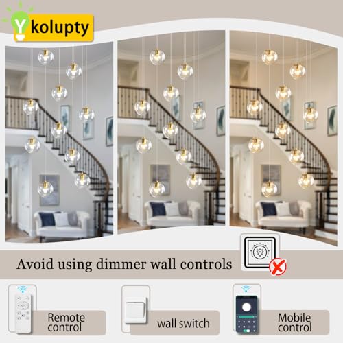 10 Lights Chandeliers for Dining Room Glass Globe Pendant Light Gold Chandeliers Rectangle Pendant Ceiling Light Fixture for Kitchen Island Dining Room Over Table Entryway Lighting Fixture (Gold-Clear / Rectangle 10-Light)