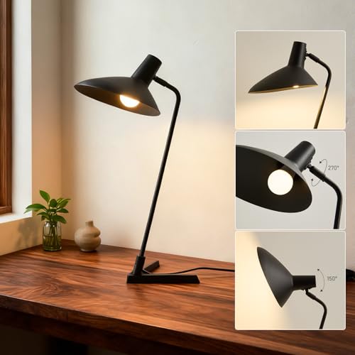 Industrial Desk Lamp Metal Modern Table Lamp 22" (Sand Black)