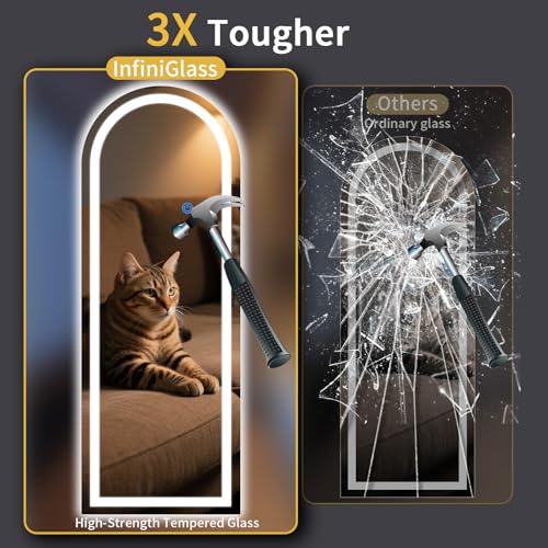 Arch Full Length Standing Mirror with LED Lights