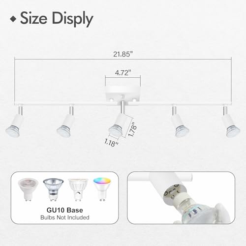 5 Light Track Lighting Fixtures Ceiling (5 light -white(small))