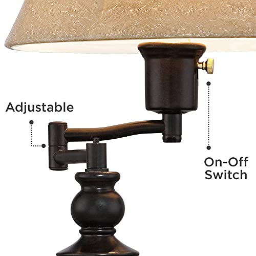 Corey 21 3 4" High Table Lamp USB Bronze Brown Traditional Swing Arm Hotel (Bronze)