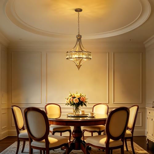 16" Brushed Nickel Crystal Chandelier 4 (4-Light Chandelier / Brushed Nickel)