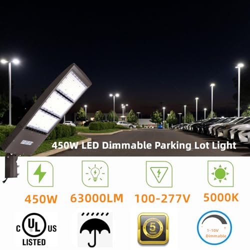 450W Dimmable LED Parking Lot Light with Slip Fitter