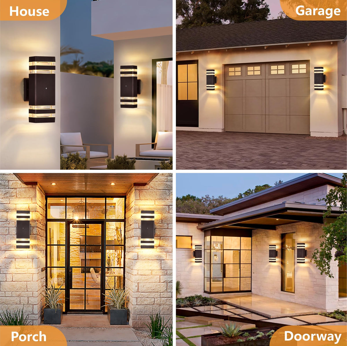 4 Pack Dusk to Dawn Outdoor Lighting (Brown / 2 Layer-4 Pack)