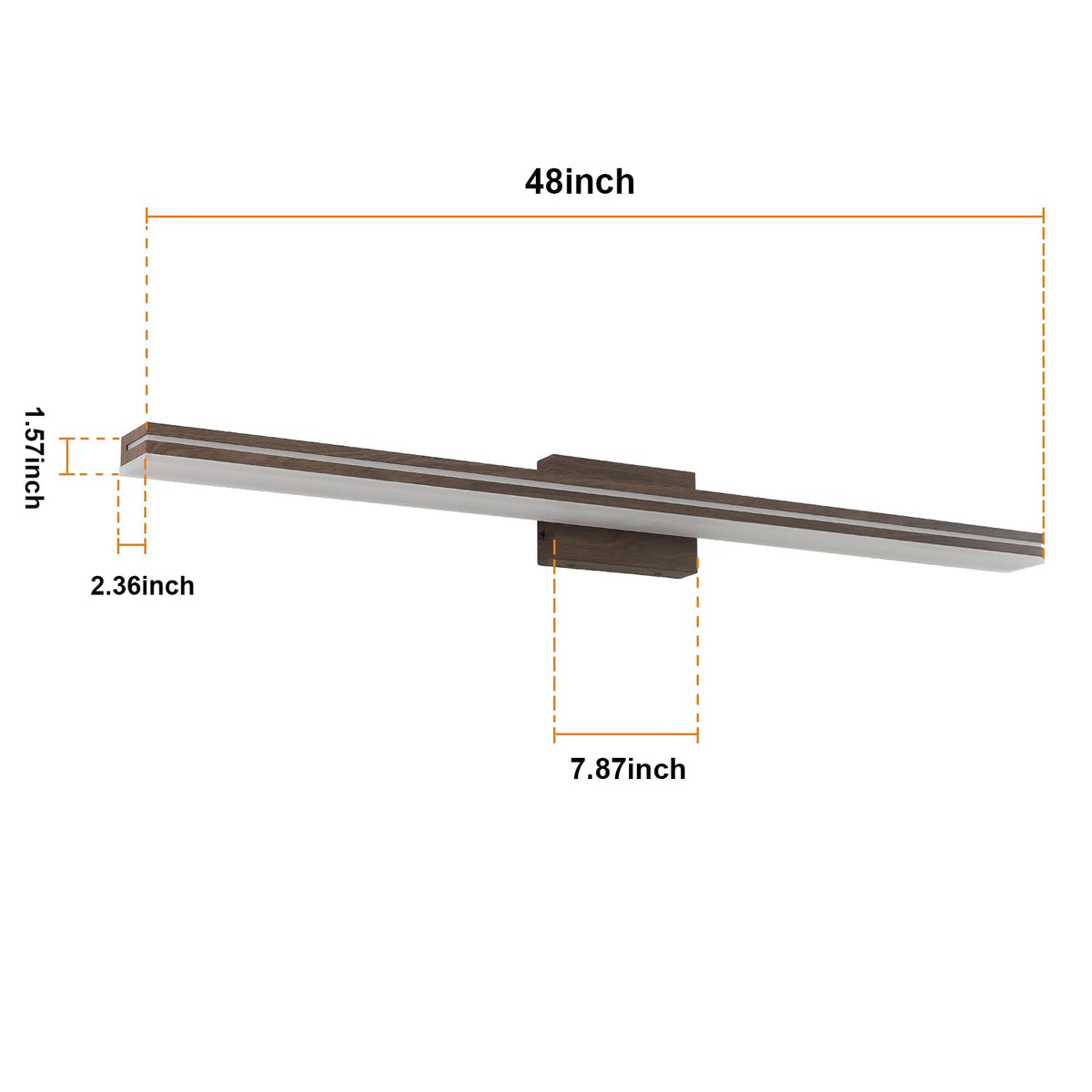 LED Modern Bathroom Vanity Light Fixtures (48-Inch / Brown)