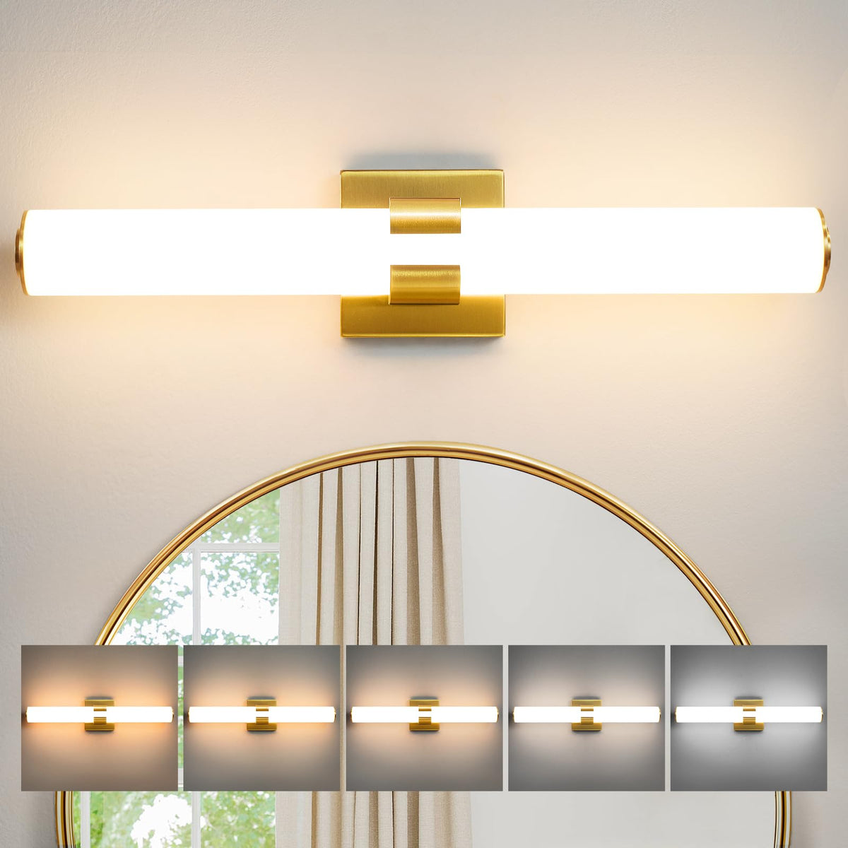 Bathroom Vanity Light Fixtures Over Mirror (Gold / 22.8 INCH)