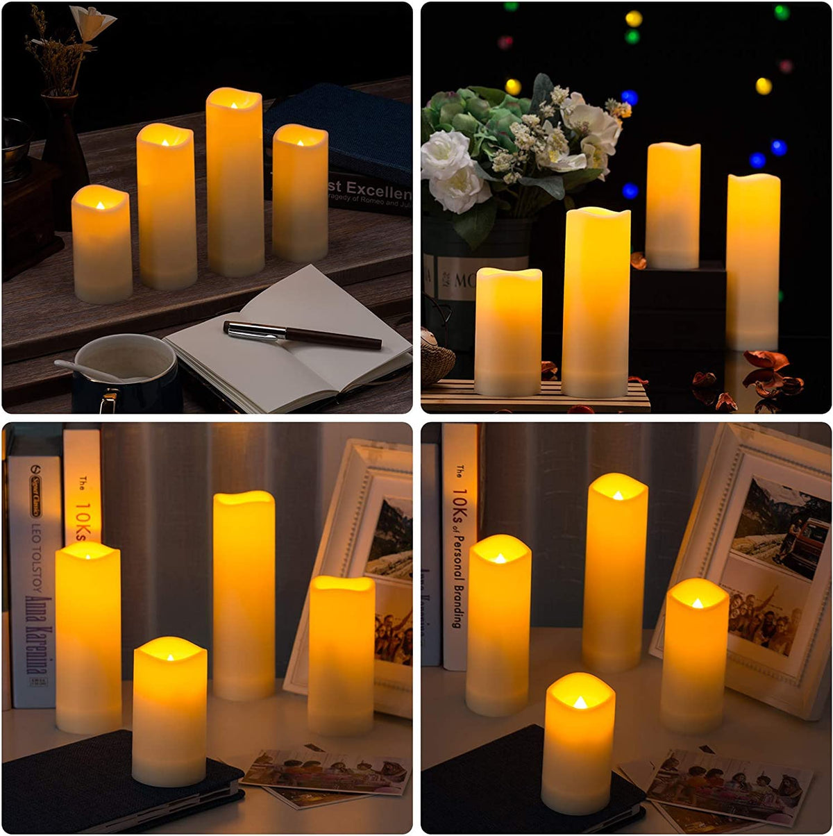 Waterproof LED Flameless Candles Battery Operated - 12 Pack, Ivory
