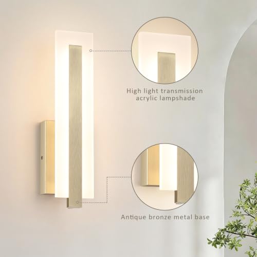 Hardwired Antique Bronze Modern LED Wall Sconce Indoor Wall Light (Antique Bronze / 1 Pack)