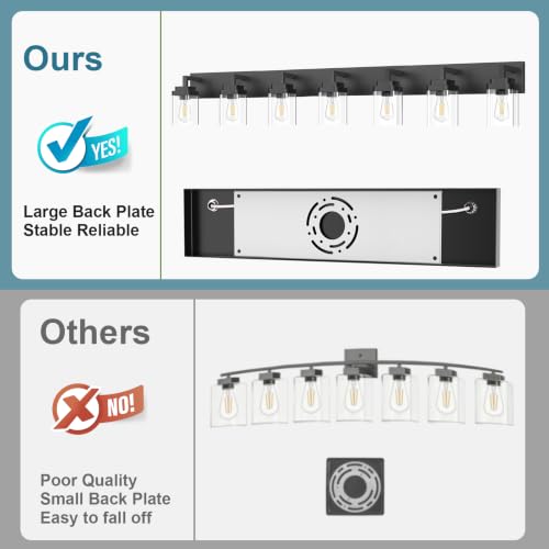 Matte Black Bathroom Light Fixtures (Black / 7-Light)