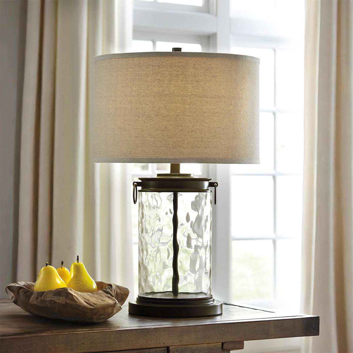 Tailynn Living Room Table Lamp (Taupe With Clear)