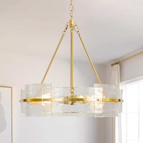 Modern Gold Drum Dining Room Chandeliers (Brushed Gold)