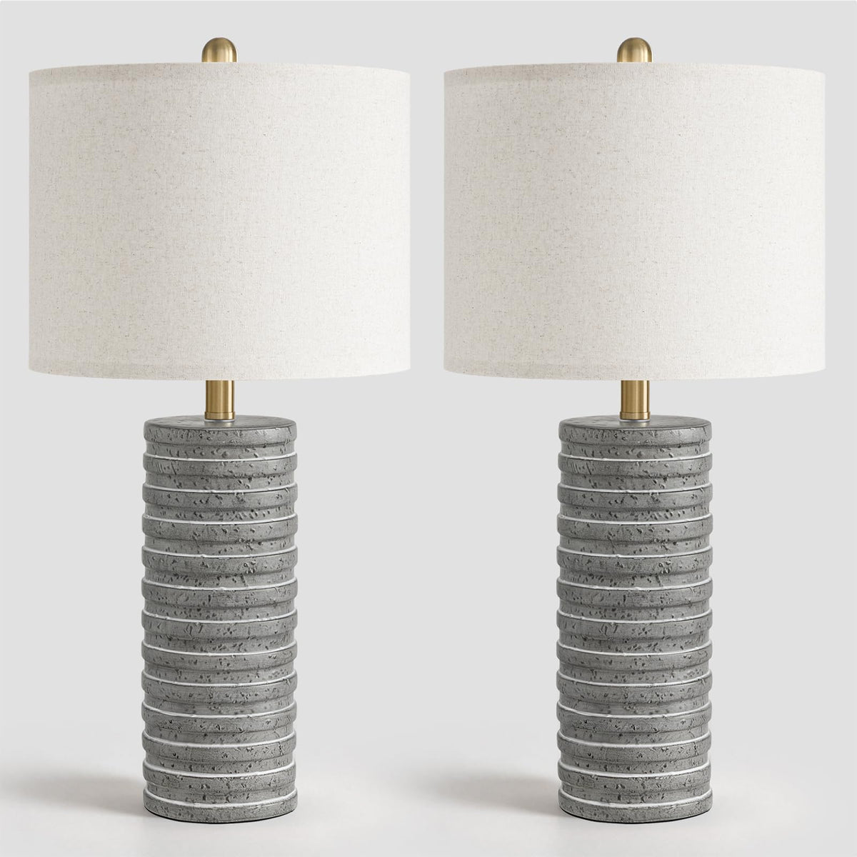 27'' Farmhouse Table Lamps Set of 2 for Living Room (27'' Tall - Gray)