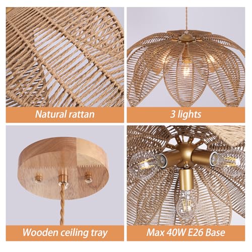 Hand Woven Rattan Chandelier