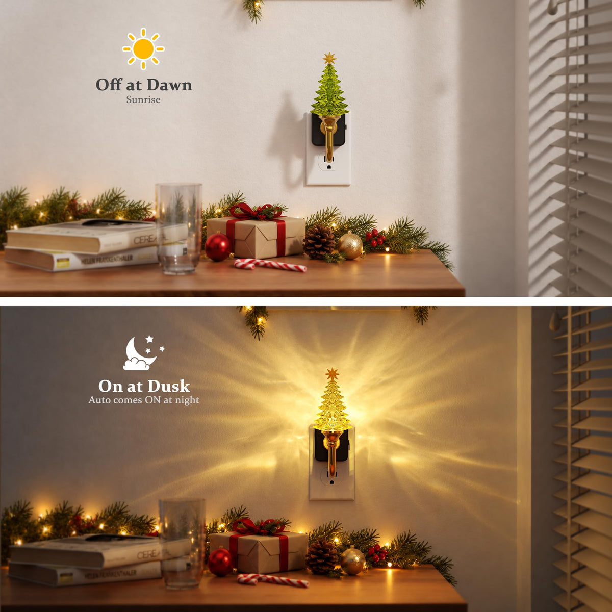 Crystal Christmas Tree Night Light (Green Crystal Christmas Tree—3000K / 1 Pack)