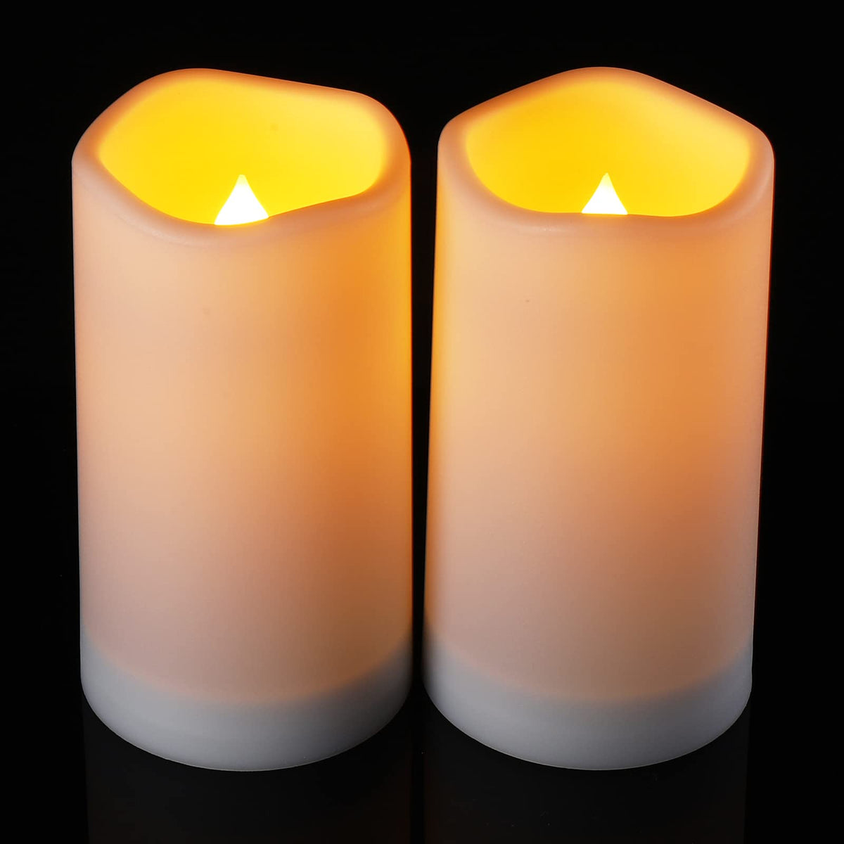 Solar flameless Candles Outdoor Waterproof (2 Pack White)