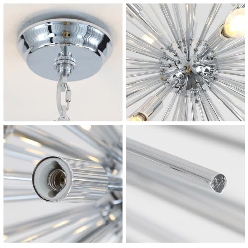 24in Modern Chrome Sputnik Chandelier Light Fixture 9 Light (Chrome / 24in)