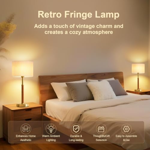 Modern Table Lamp Set of 2 for Living Room Bedroom (C)