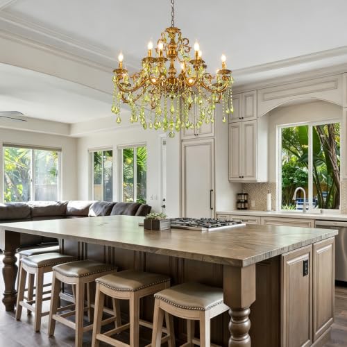 Green Crystal Chandelier (Green Crystal / 34.45")