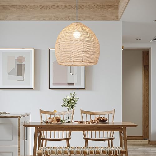 Oval Rattan Pendant Light