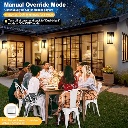 Porch Lights with GFCI Outlet (Black / 11.88" (1-Pack))
