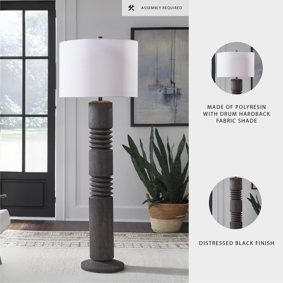 Fainwell Floor Lamp (Distressed Black / Floor Lamp)
